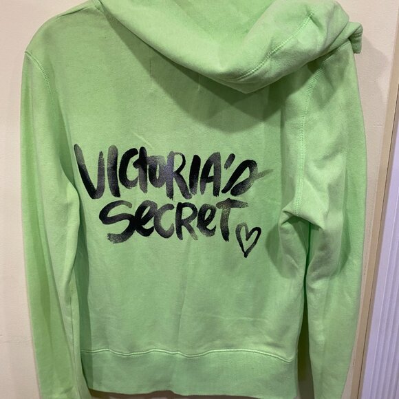 Victoria Secret Lime Green Hoodie M - Picture 2 of 5